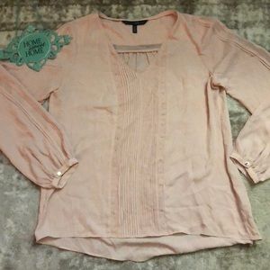 White House black market pink blouse